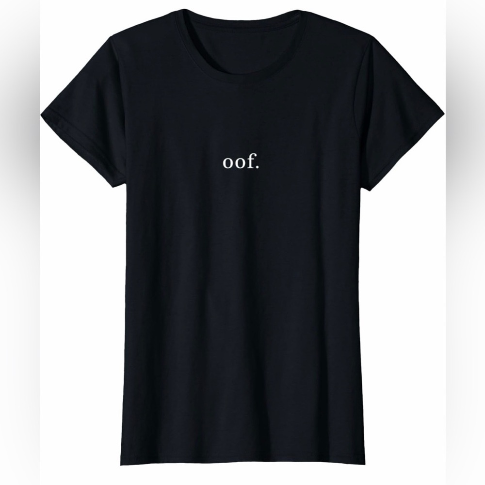 Oof Graphic Tee Shirt Women’s Medium Black Minimalist 100% cotton
